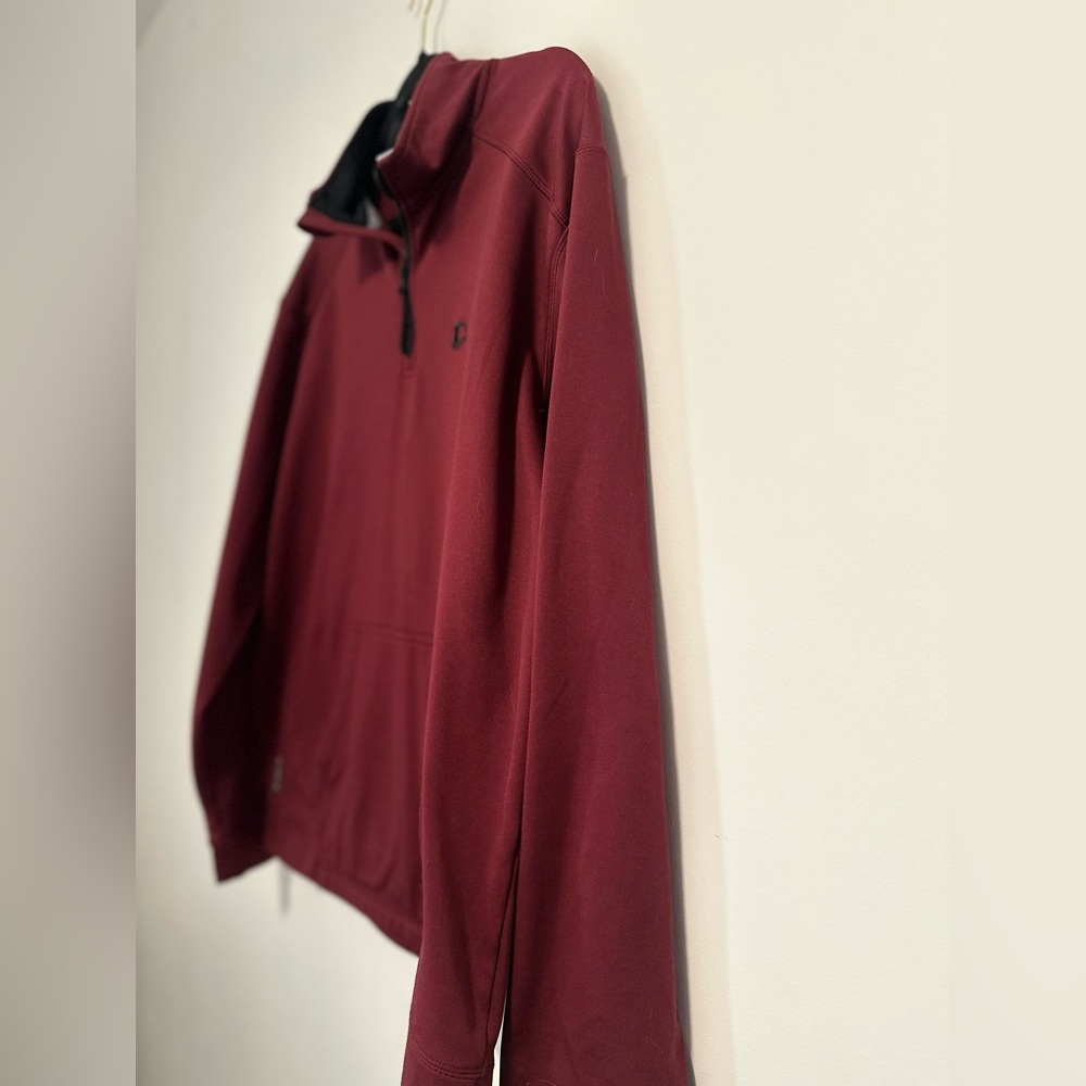 Men's Zip-Up Sweater - Burgundy